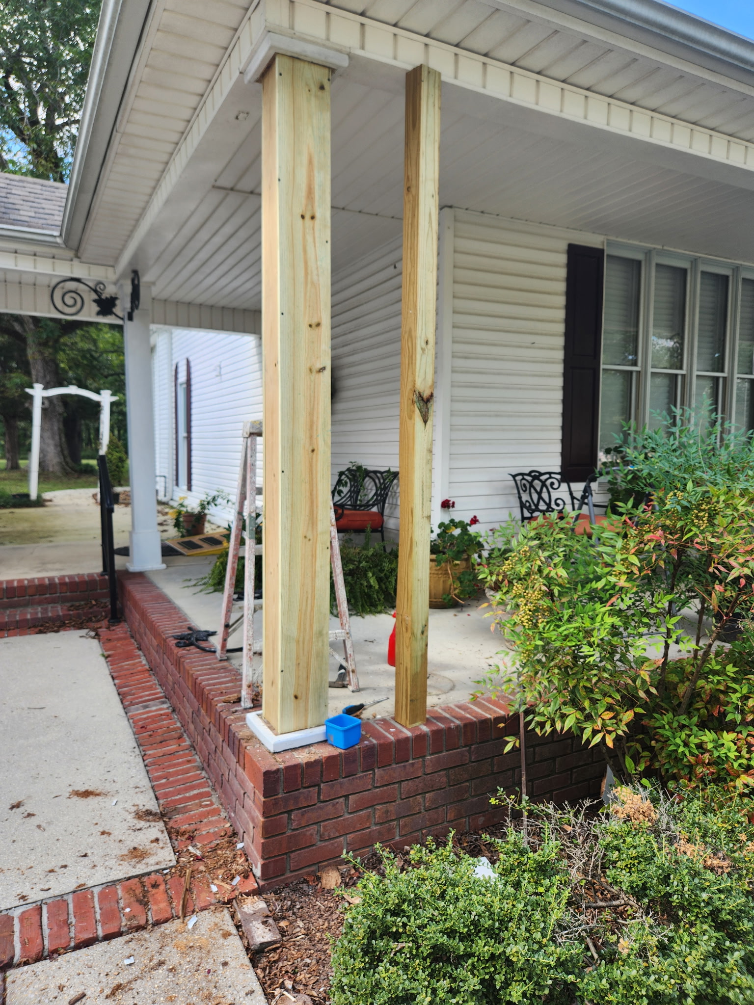 Porch Post Repair Process